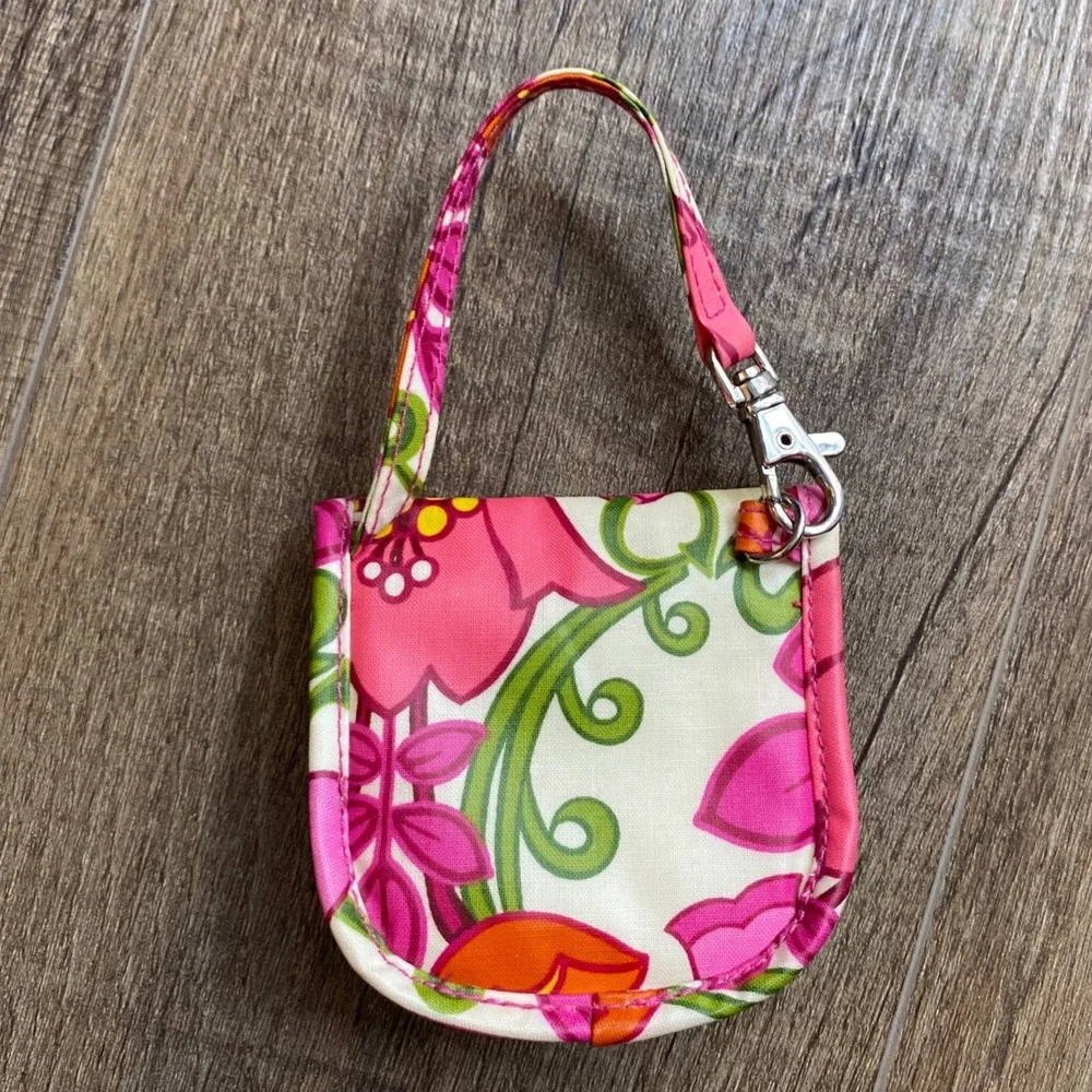 Vera Bradley Pacifier Pod Pink Green Floral Baby Pouch with Swivel Clip